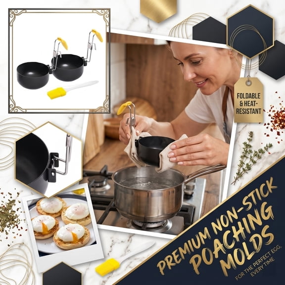 2pc Stainless Steel Egg Cooker – 2026 Collapsible Egg Poacher, Non-stick Boiled Egg Maker, Perfect for Poached Eggs