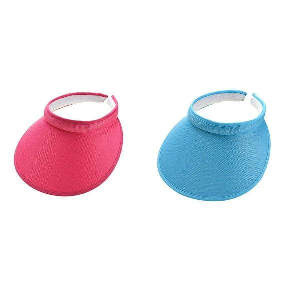 2pc Sun Visor Hat for Women & Men - Wide Brim Clip On Beach Hat with Adjustable Headband,Protection Summer Golf Cap for Outdoor, Tennis, Fishing & Travel - Lightweight Breezy Sun Hat for Sun Shade