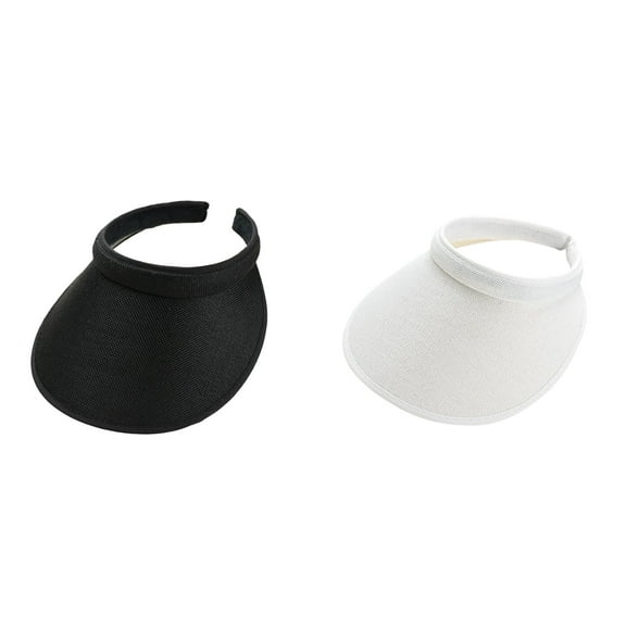 2pc Sun Visor Hat for Women & Men - Wide Brim Clip On Beach Hat with Adjustable Headband,Protection Summer Golf Cap for Outdoor, Tennis, Fishing & Travel - Lightweight Breezy Sun Hat for Sun Shade