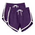 thumbnail image 1 of 2pc Sweat Shorts Women Soft Comfy Workout Athletic Loungewear Mini Shorts with Drawstring and Pockets Purple XL, 1 of 7