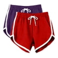 thumbnail image 1 of 2pc Sweat Shorts Women Soft Comfy Workout Athletic Loungewear Mini Shorts with Drawstring and Pockets Red XL, 1 of 7