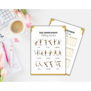 2pc TRX Suspension Exercise Guide, TRX Training Poster, TRX Fitness Challenge, Flat Lying Training Poster, TRX Sports Poster