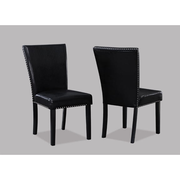 2pc Transitional Dining Chairs with Nailhead Trim / Comfortable Seating for Dining