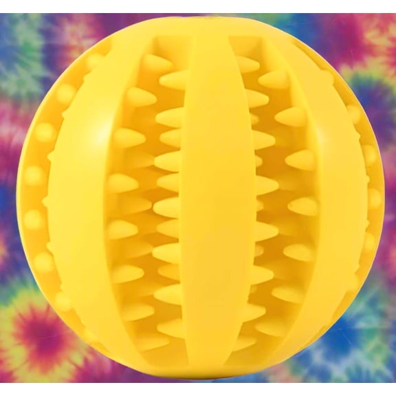 2pc Treat Feeder Tooth Cleaning Bite Resistant Rubber Chew Ball Toy