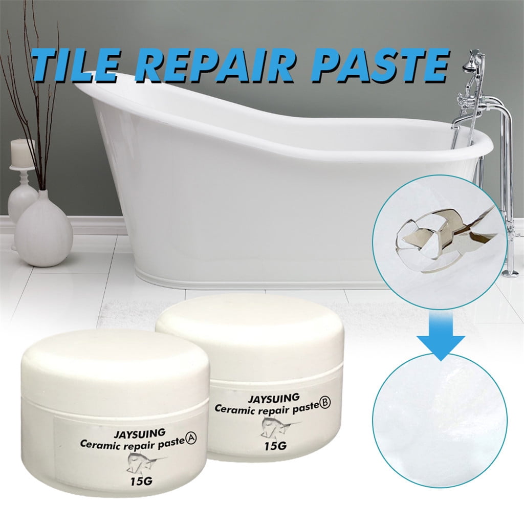 2pc Tub Tile and Shower Repair Kit Porcelain Repair Kit for Crack Chip