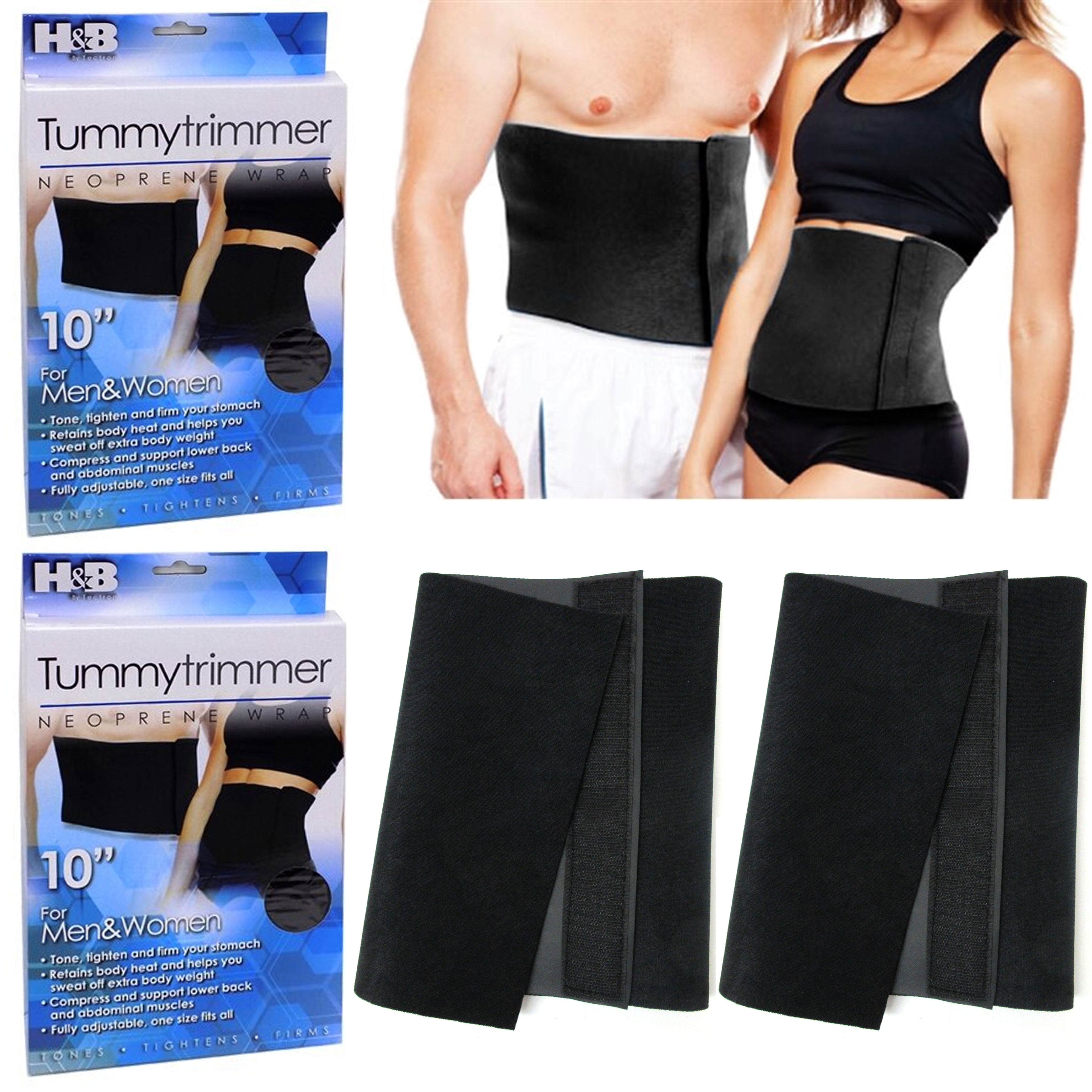 2pc Tummy Belt Tightening Slimming Men Women Body Waist Shaper Girdle Adjustable