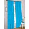 thumbnail image 1 of 2pc Turquoise Solid Sheer Voile Window Curtain Set, Two (2) Rod Pocket Panels 55"W x 84"L (Each), 1 of 1