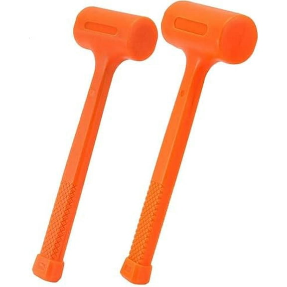 2pc UNI-CAST 2-LB HI-VIZ NEON SAFETY ORANGE DEAD BLOW HAMMER MALLET NON-SPARKING$$Tools & Hardware Other