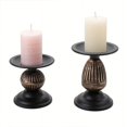 thumbnail image 1 of 2pc Vintage Gold-Plated Candle Holder, Festive Holiday Decor, Romantic Dinner Table Decor, Suitable for Family Gatherings/Wedding Pathways/Hotel/Restaurant Banquet, Home, 1 of 10