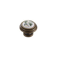 2pc Vintage Rural Ceramic Drawer Cupboard Door Handles Green Red Leaves Cabinet Pulls Dresser Kitchen Pull Knobs Length:33.2mm Width:33.2mm Height:27.3mm