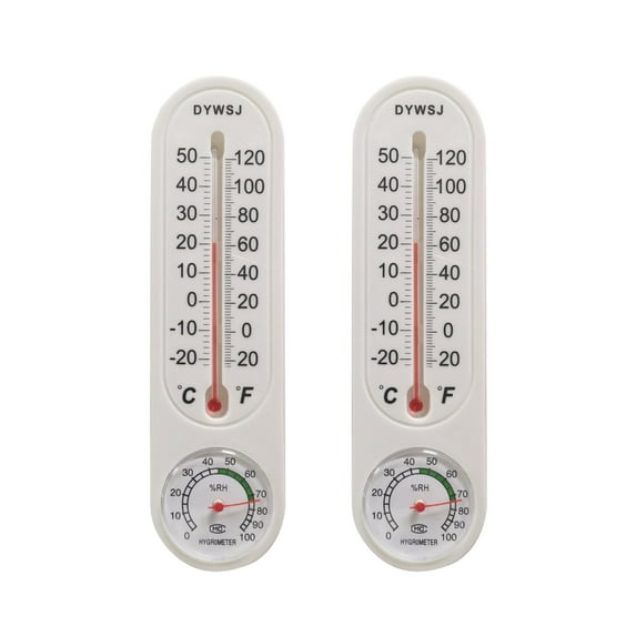 2pc Wall Thermometer Indoor Large Outdoor Thermometers for Patio Double Scales Thermometer for Temperature Home Pool Office Warehouse Greenhouse Garden