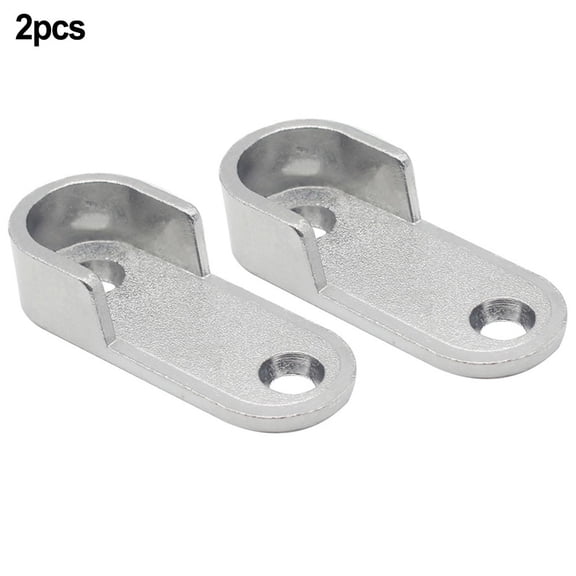 2pc Wardrobe Tube Holder for Closet Rod End Bracket Zinc Alloy Clothes Pole Support with Three Hole Installation for 16mm Round Diameter Tubes