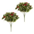 thumbnail image 1 of 2pc Weather Resistant Silk Holly Bushes with Berries - for Winter Decor - Factory Direct Craft, 1 of 5