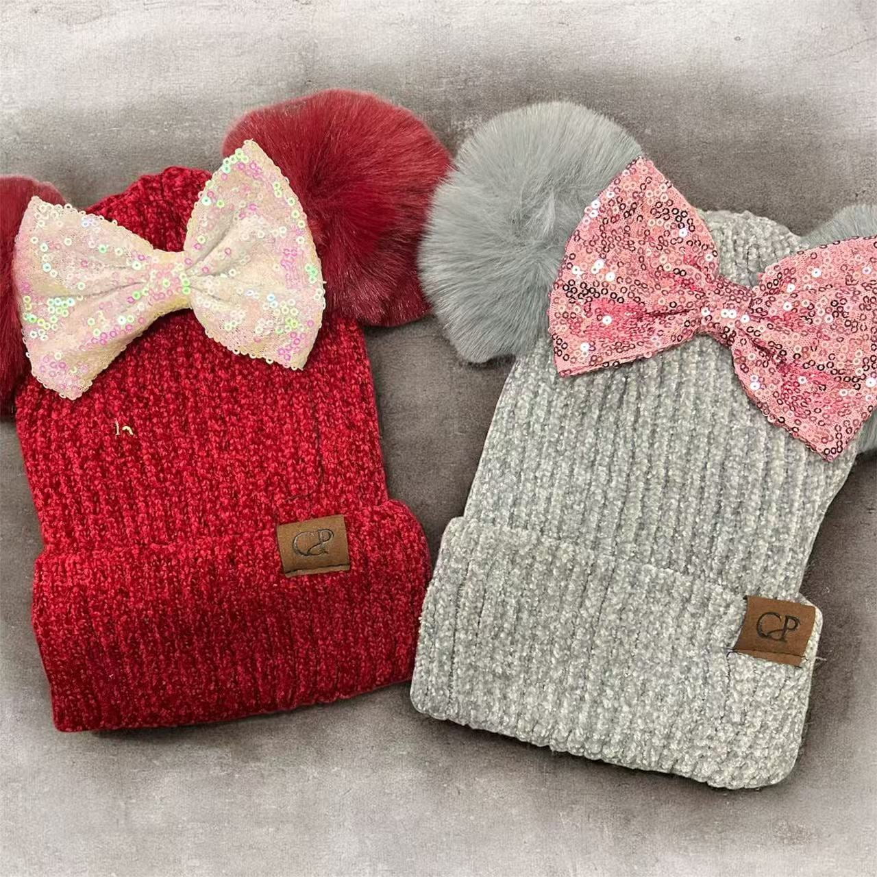 NWT Minnie Rose Cashmere Blend‎ Pearl Heart Gray Beanie Hat Finished the Melt the Ice hat using Patons classic wool and  main image 2