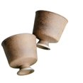 thumbnail image 1 of 2pc/set 35ml Small High Foot Master Cup Bowl Tasting Tea Mug Retro Old Rock Clay Teacup Pure Handmade Tracing Silver Ceramic Cup, 1 of 8