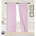 thumbnail image 1 of 2pc set window curtain panel 100% privacy blackout lined drapery for bedroom R64, 1 of 2