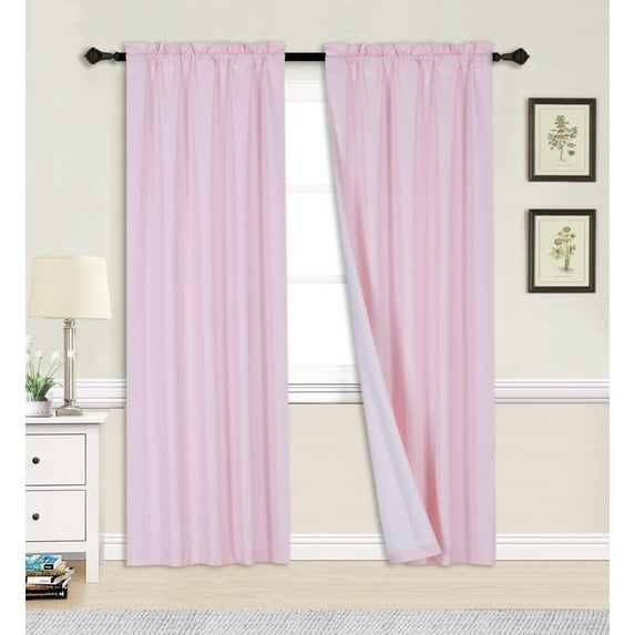 2pc set window curtain panel 100% privacy blackout lined drapery for bedroom R64