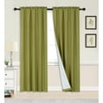 thumbnail image 1 of 2pc set window curtain panel 100% privacy blackout lined drapery for bedroom R64, 1 of 2