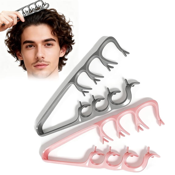 2pck Upgraded Texture Comb for Men & Women, Wide Tooth Styling Hair Comb for Instant Root Lift & Volume, Detangling Volumizer Comb for Fine Flat Hair and Layered Pompadour Styles, Gray + pink