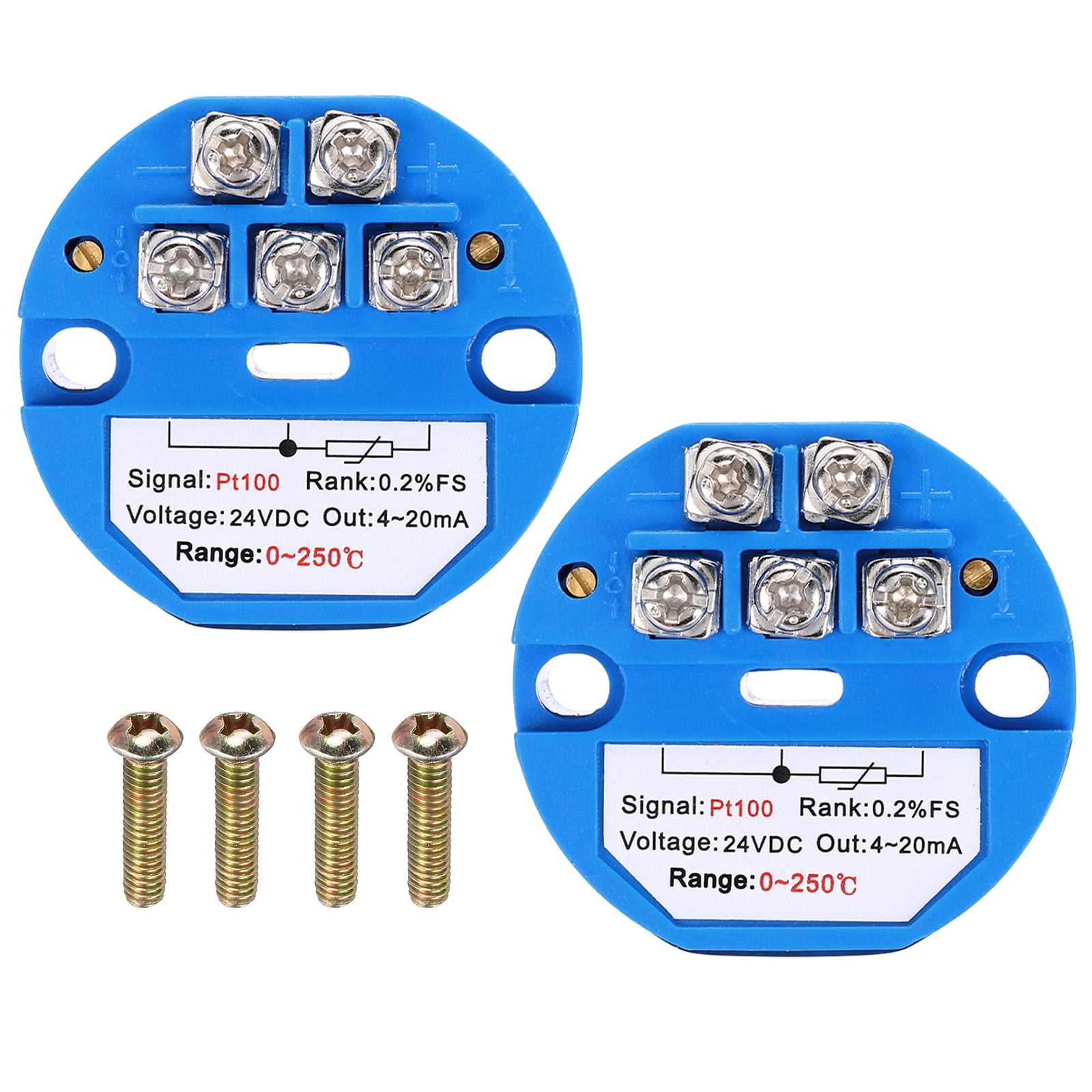 Plc Temperature Module 2pcs 0-250C RTD PT100 Temperature Sensor Transmitter Module 4-20MA ...