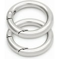 thumbnail image 1 of 2pcs 1 1/2 Inch O Rings Snap Clip Spring Opening O-Ring Carabiner Keyring Round Clasp Buckle Purse Hardware SCOS (Silver), 1 of 10