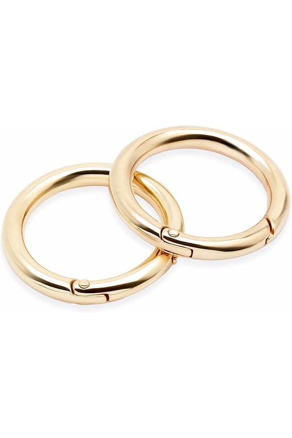 Gold 1-1/8" Spring O-Ring Clip (2pcs) – Snap Opening Carabiner Keyring Buckle for Purse & Bag Hardware (SCOS)