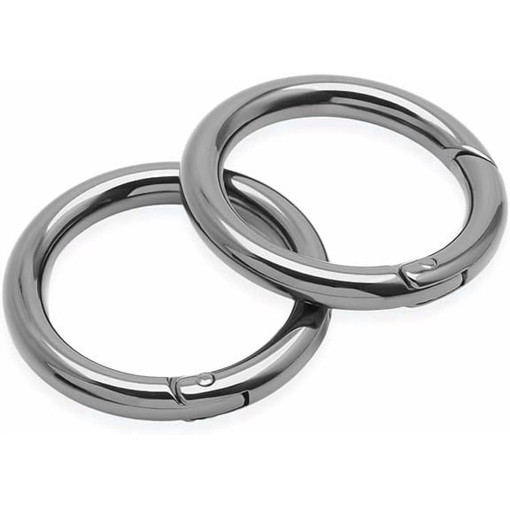 CRAFTME STUDIO Gunmetal 1-1/8" Spring O-Ring Clip (2pcs) – Snap Opening Carabiner Keyring Buckle for Purse & Bag Hardware (SCOS)