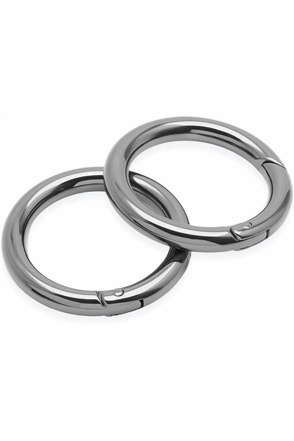 Gunmetal 1-1/8" Spring O-Ring Clip (2pcs) – Snap Opening Carabiner Keyring Buckle for Purse & Bag Hardware (SCOS)