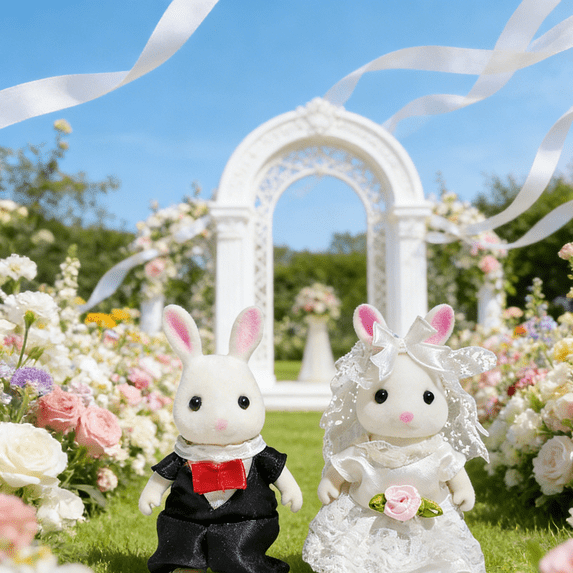 2pcs 1:12 Scale Miniature Forest Family Set - lywed Bunny Pretend Play Doll Furniture, Tiny Mini Dollhouse Set, Pretend Play Miniature, Perfect for Dollhouse Decor & Imaginative Play, Colorful