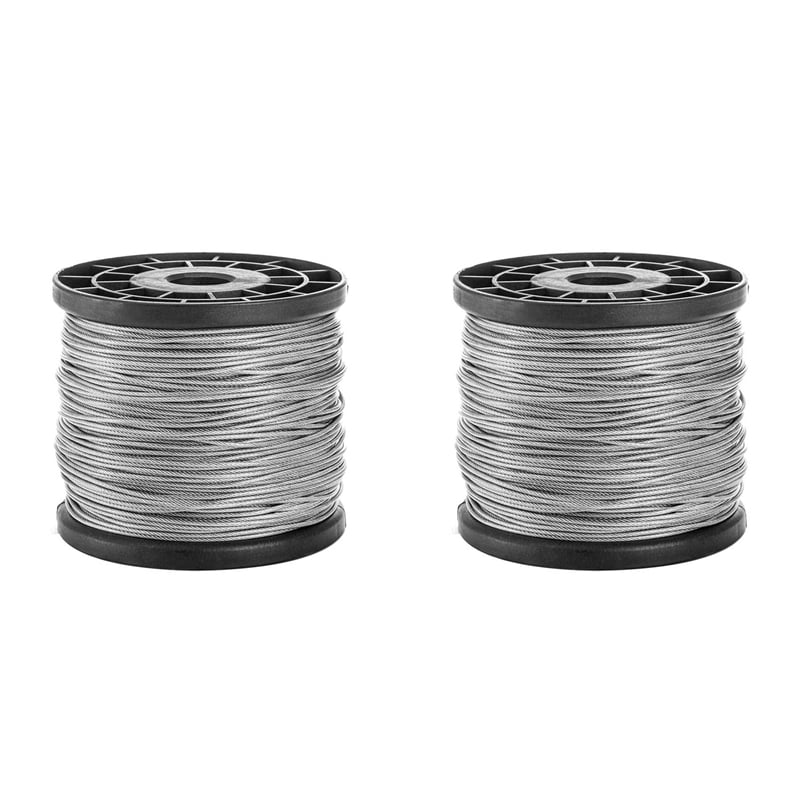 2pcs 1/16Inch X 500Feet Wire Rope Cable, Braided Stranded Aircraft ...