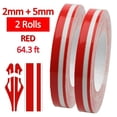 thumbnail image 1 of 2pcs 1/2'' 9.8M Pin Striping Stripe Vinyl Tape Decal Sticker car Motorcycles Red, 1 of 8