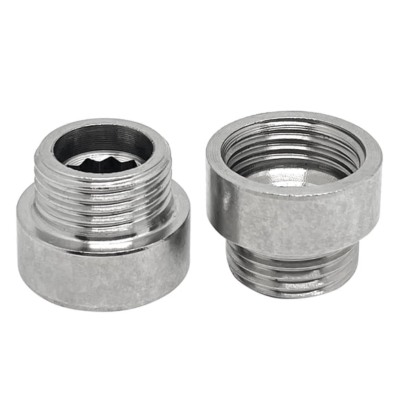 2pcs 1/2" G Male to 1/2" G Female Thread Shower Head Extension Arm Stainless Steel Shower Head Extender Shower Pipe Extension Fitting Adapter(Extension Length 10mm/0.4")