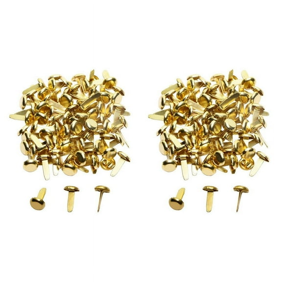 2pcs 1/2 Inch Brass Paper Fasteners, Mini Paper Fasteners for Handicraft Projects, 8 x 14 mm (Gold)