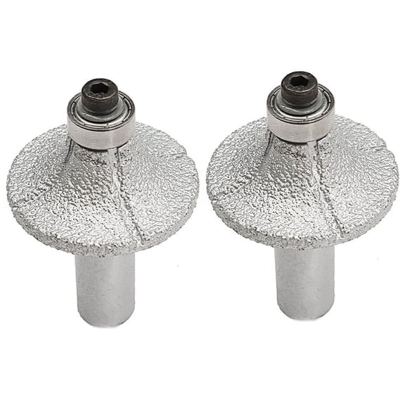 2pcs 1/2Inch Diamond Router Bit Wheel Half Bullnose for Hand Profiler Marble