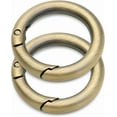 thumbnail image 1 of CRAFTME STUDIO Brushed Brass 1-3/8" Spring O-Ring Clip (2pcs) – Trigger Snap Opening Keyring Buckle for Purse & Bag Hardware (SCOS), 1 of 8