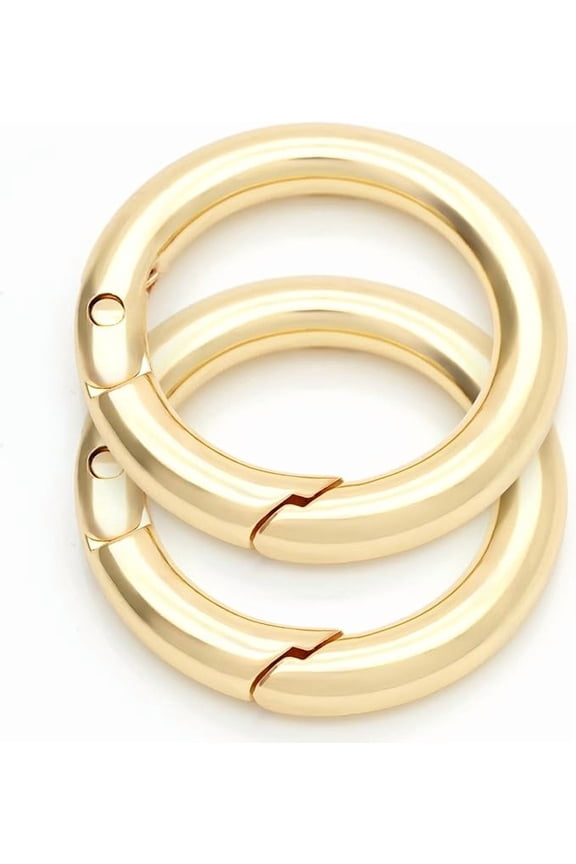 Gold 1-3/8" Spring O-Ring Clip (2pcs) – Trigger Snap Opening Keyring Buckle for Purse & Bag Hardware (SCOS)