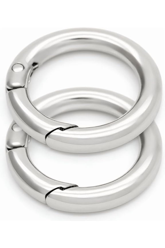 Silver 1-3/8" Spring O-Ring Clip (2pcs) – Trigger Snap Opening Keyring Buckle for Purse & Bag Hardware (SCOS)