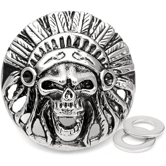 2pcs 1-3/8 Inch Skull Coin Concho Screw Back Western Leathercraft ...