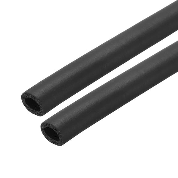 2pcs 1/4" ID Pipe Insulation Foam Tube, EPDM Pipe Cover 2/5" OD Wrap Roll Bar Tubing 4.9FT Long - Insulation Freeze Heat Preservation for Guitar Stand/AC Units/Exercise Machine