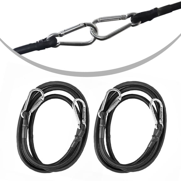 2pcs 1.5m Elastic Rope Straps With Carabiner for Wagon Cart for Kayak Luggage Tent
