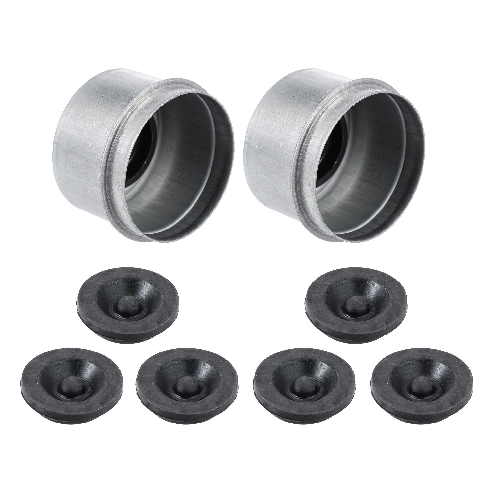 2pcs 1.98" Trailer Axle Dust Cap Cup Grease Cover with 6pcs Rubber Plugs Set for Trailer Camper