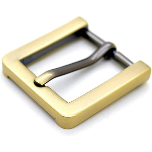 2pcs 1 Inch Belt Buckle Single Prong Buckles Square Belt Leathercraft Accessories SC27 (Brushed Brass)
