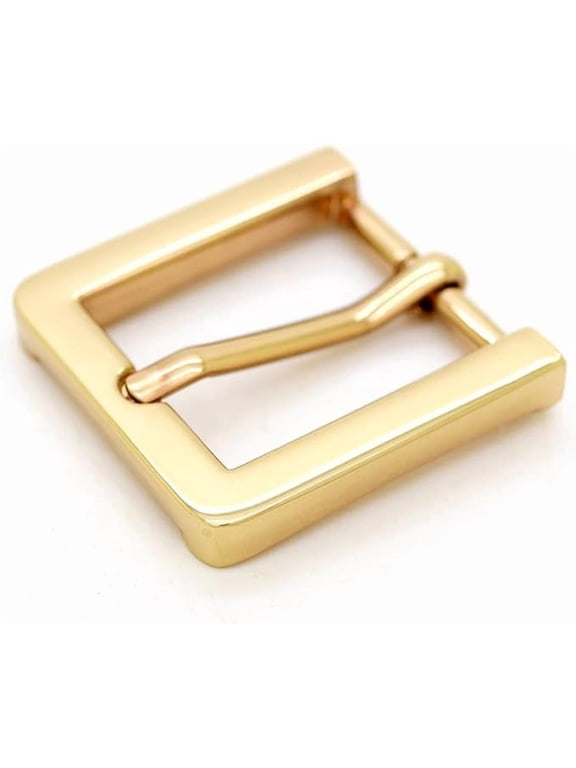2pcs 1 Inch Belt Buckle Single Prong Buckles Square Belt Leathercraft Accessories SC27 (Gold)
