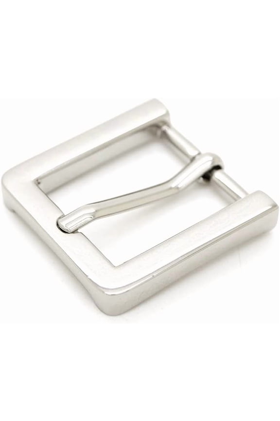 2pcs 1 Inch Belt Buckle Single Prong Buckles Square Belt Leathercraft Accessories SC27 (Silver)