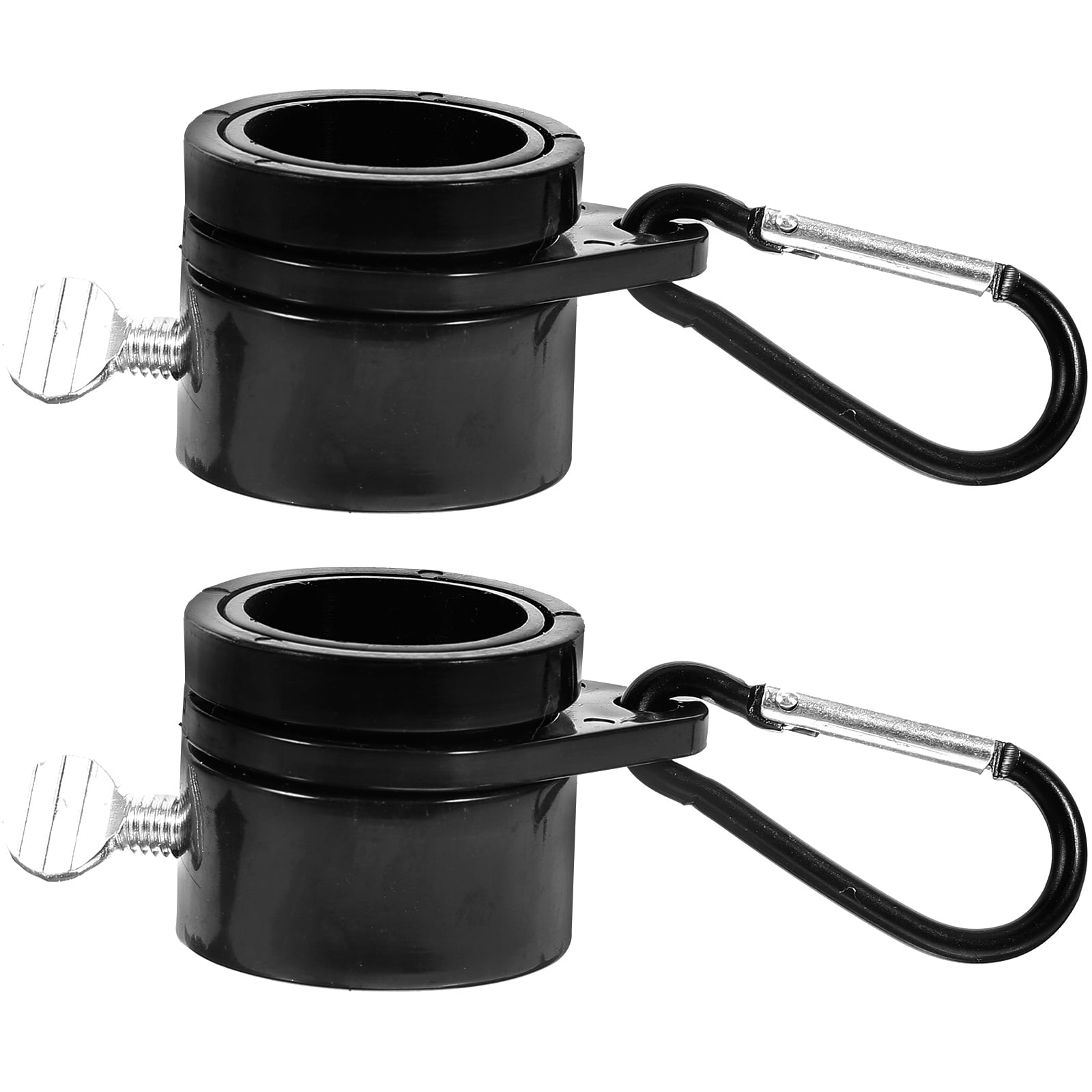 Black Aluminum 360 Degree Rotating Flagpole Rings with Carabiners