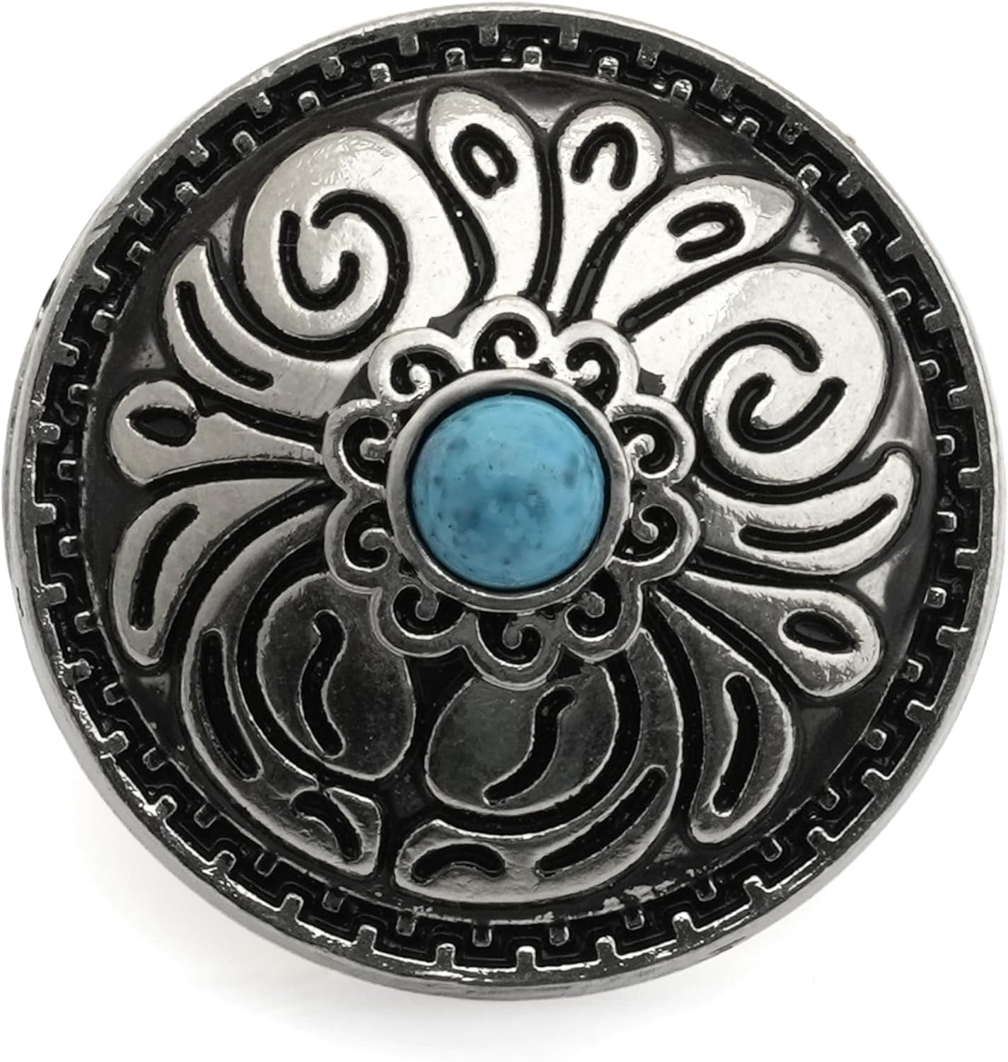 2pcs 1 Inch Flower Style Conchos with Faux Turquoise, DIY Leather Craft ...