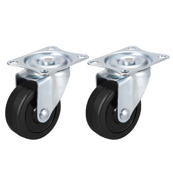 2pcs 1 Inch Swivel Casters Wheels Rubber Top Plate Mounted Caster Wheel 2inch Swivel