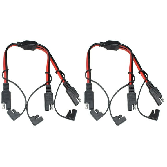 Eease 2pcs 1 to 2 SAE Power Extension Cable SAE Power Plug Adapter Wire Connector Quick Connect Disconnect Cable Adapter