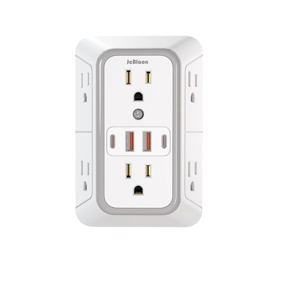 Jcblaon 10 in 1 USB Wall Charger, Surge Protector, 6 Outlet Extender ...