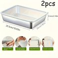 2pcs 10.23" Stainless Steel Serving Trays with Lids Versatile for